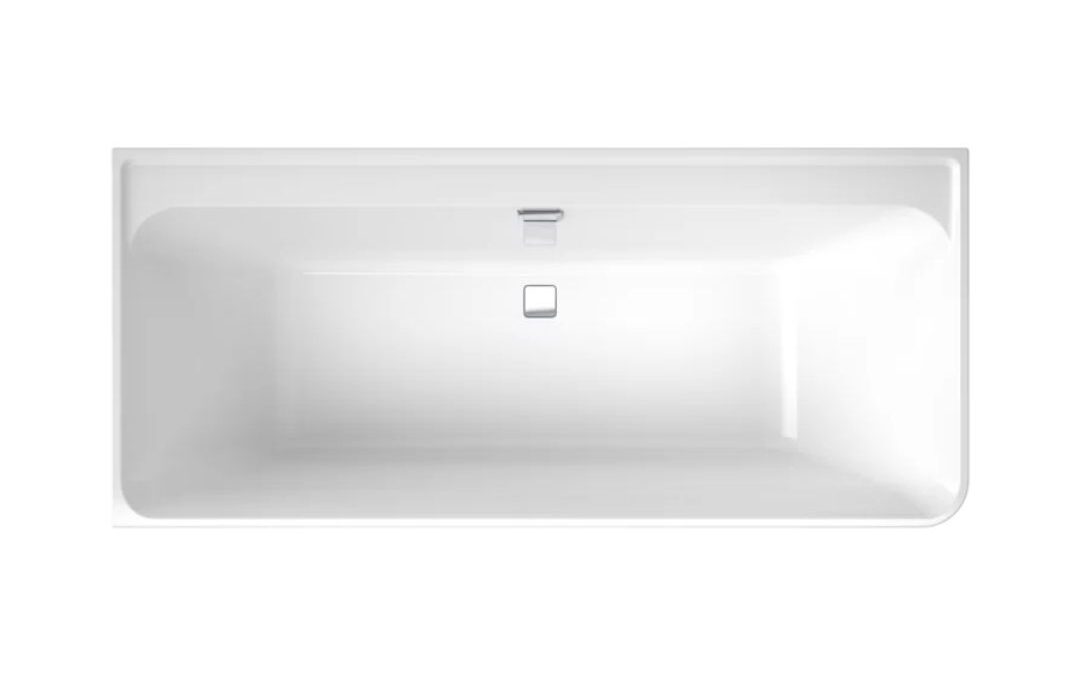 Villeroy & Boch Badewanne “Collaro” eingebaut, verchromter Ab- und Überlauf, Alpinweiß
